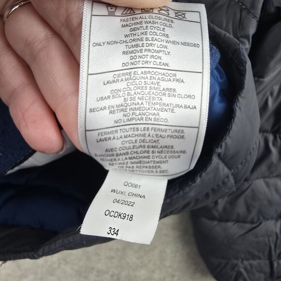 DKNY Sport Boys Puffer Jacket Size 7 Gray With Blue Lining - Picture 6 of 9